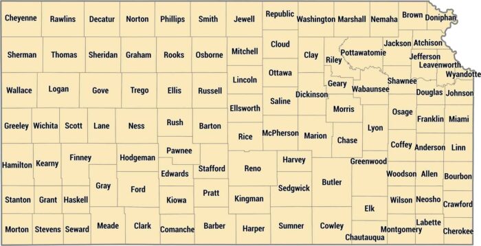 Kansas County Map