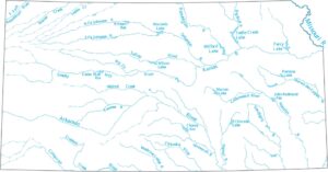 Kansas Lakes and Rivers Map