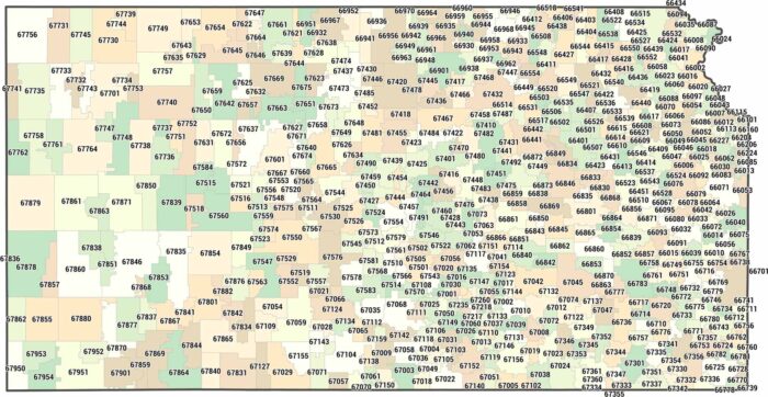 Kansas Zip Code Map