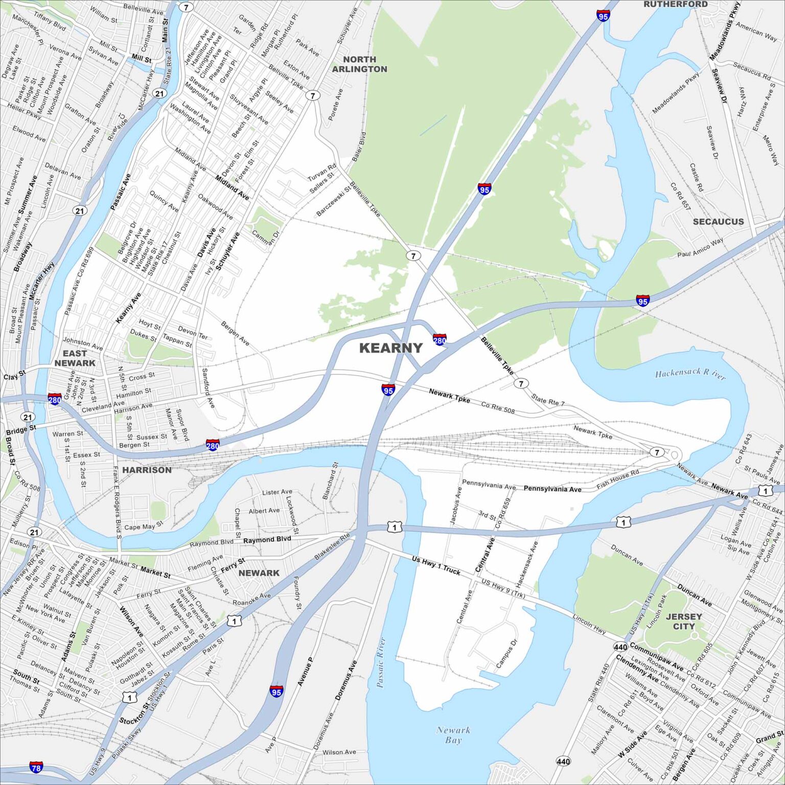 Map of Kearny, New Jersey - US Maps