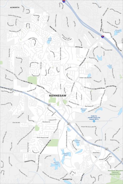 Kennesaw Map Georgia