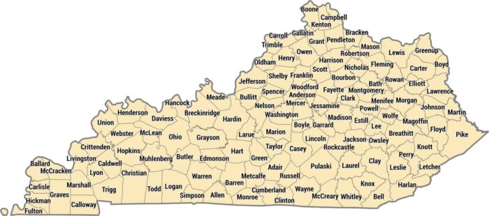 Kentucky County Map