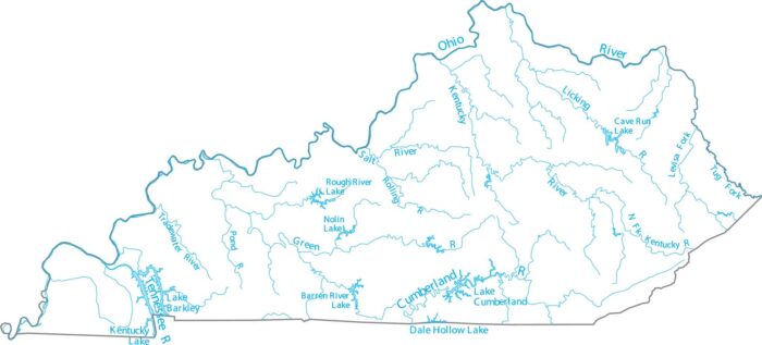 Kentucky Lakes and Rivers Map