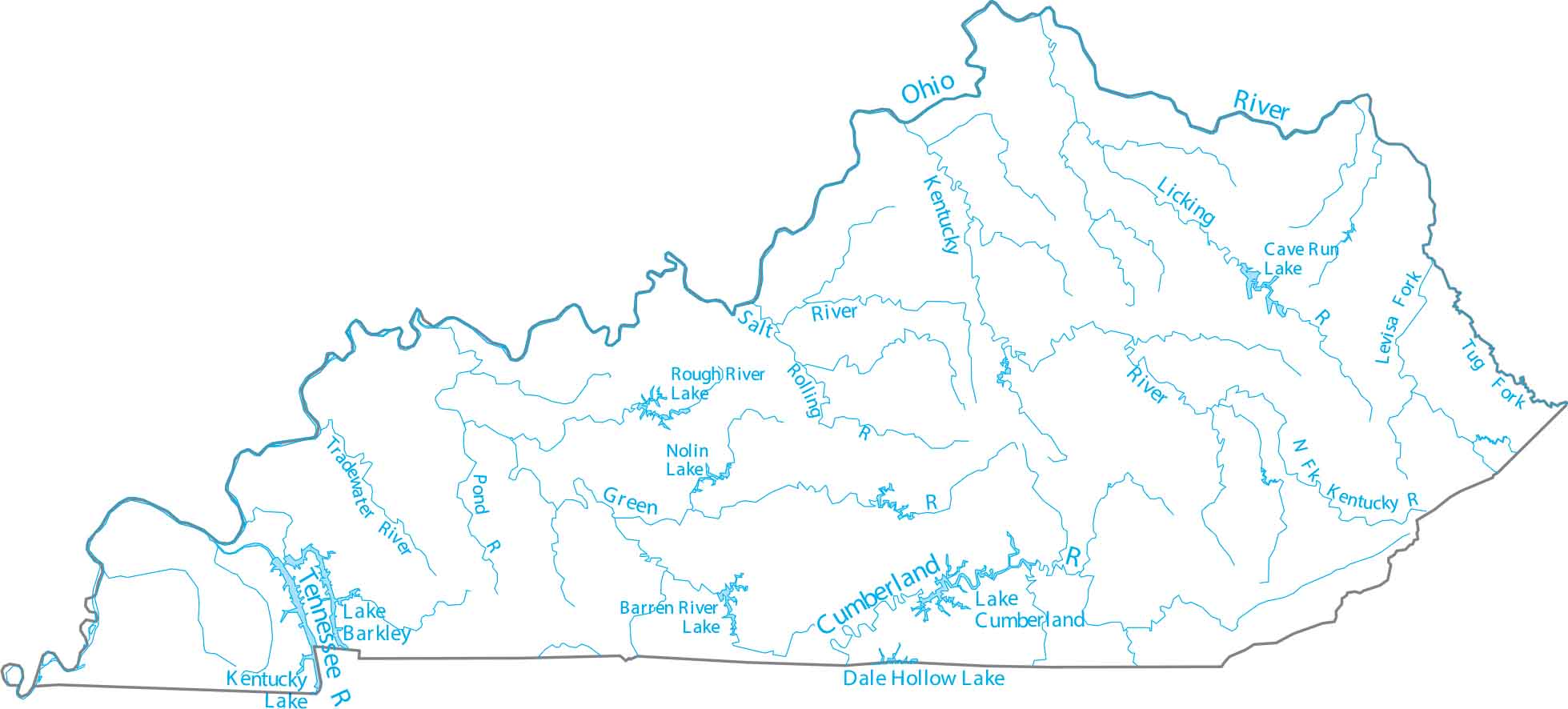 Kentucky Lakes and Rivers Map