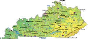 Kentucky Physical Map
