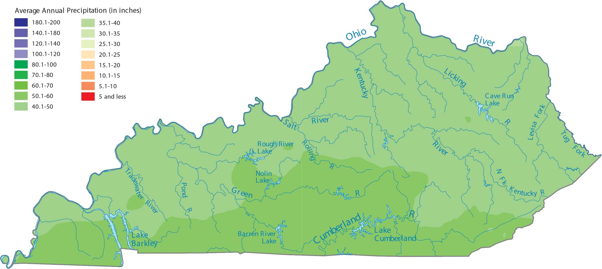 Kentucky Precipitation Map
