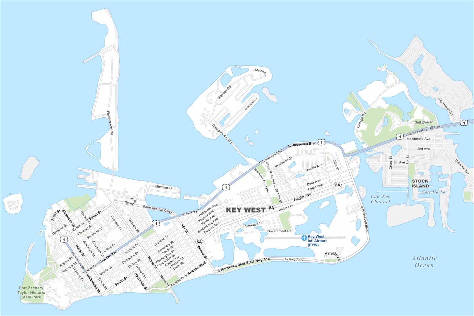 Map Of Key West Florida US Maps Key West Map Florida 1536x1024 