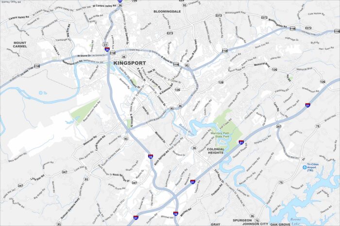 Kingsport Map Tennessee