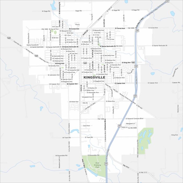 Kingsville Map Texas
