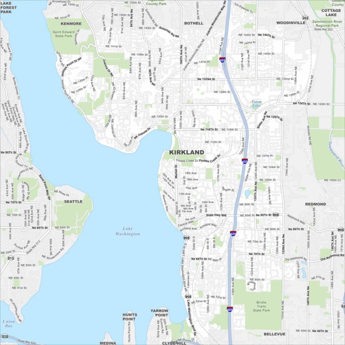 Kirkland Map Washington