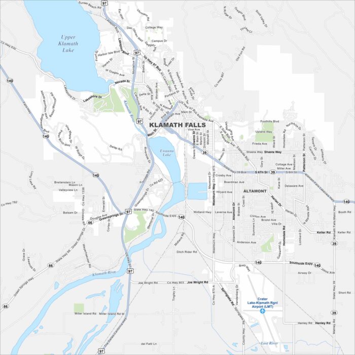 Klamath Falls Map Oregon