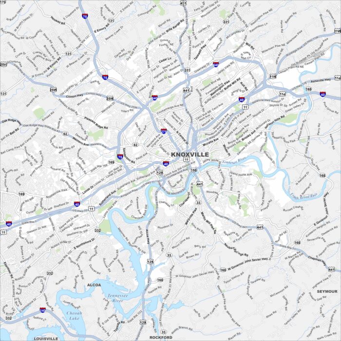 Knoxville Map Tennessee