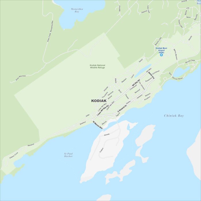 Kodiak Map Alaska