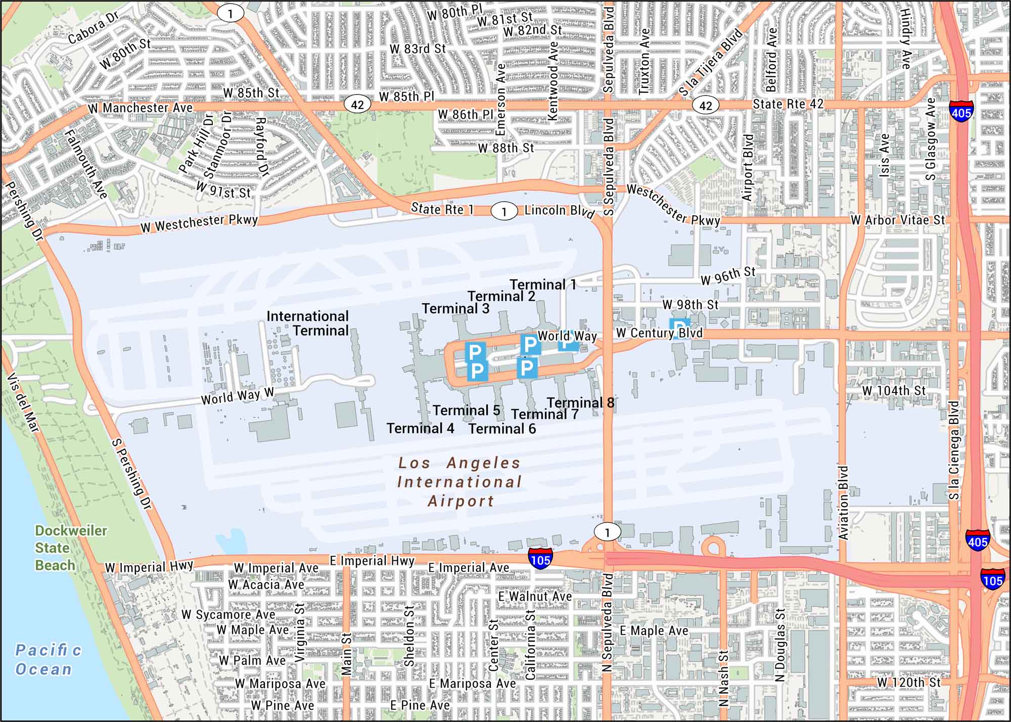 LAX Airport Map