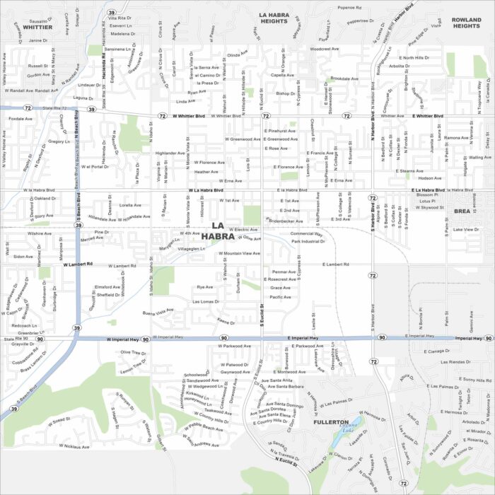 La Habra Map California