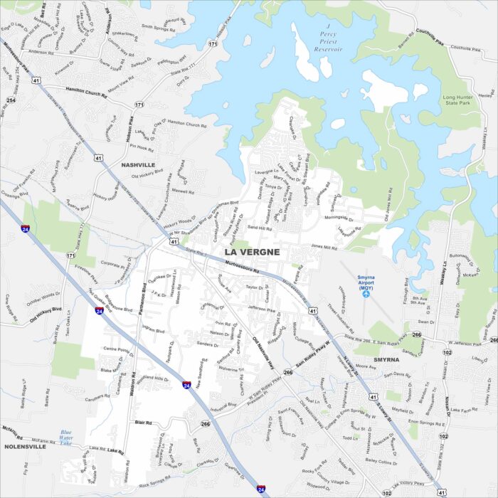 La Vergne Map Tennessee
