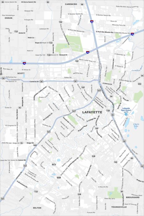 Lafayette Map Louisiana