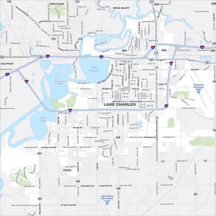 Lake Charles Map Louisiana