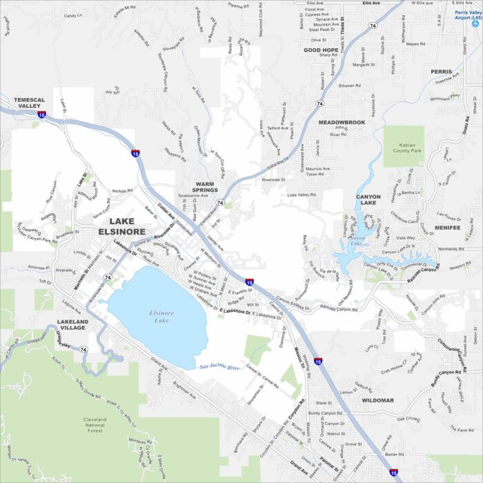 Lake Elsinore Map California