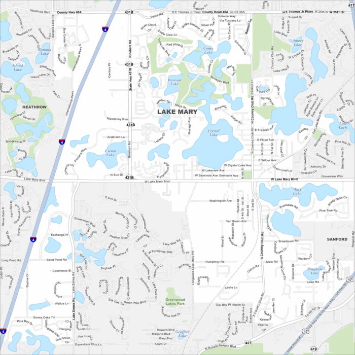 Lake Mary Map Florida