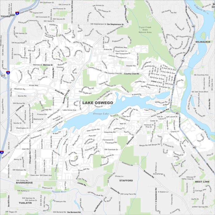 Lake Oswego Map Oregon