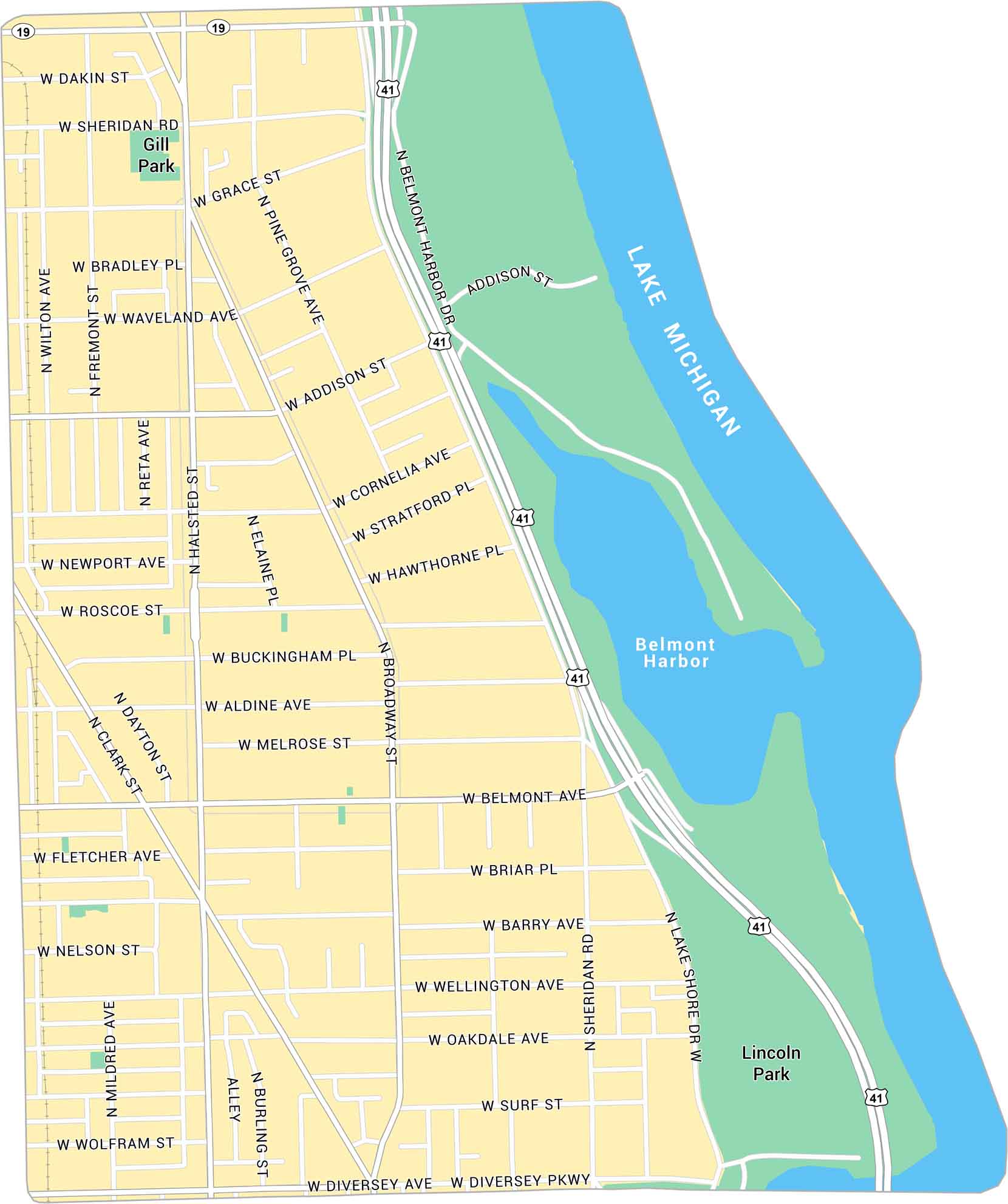 Lake View East Map Chicago