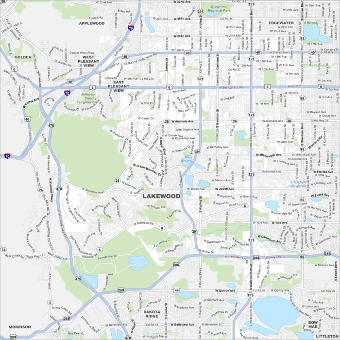 Lakewood Map Colorado