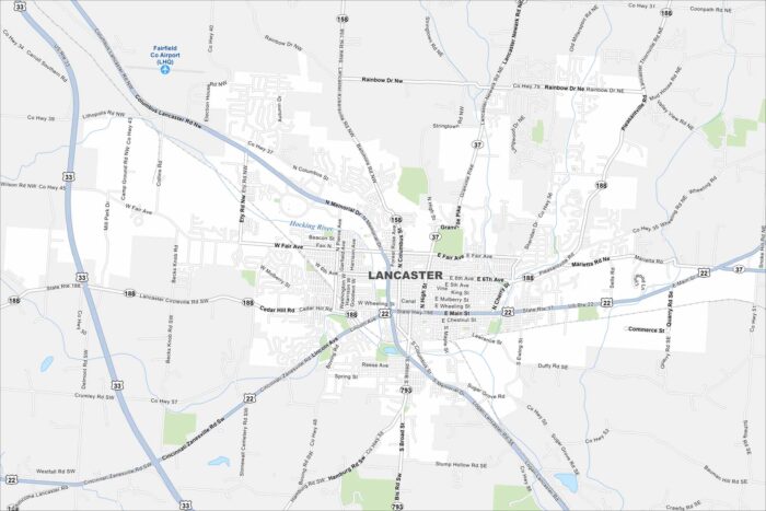 Lancaster Map Ohio