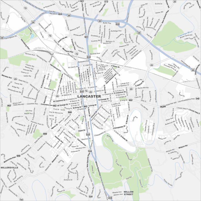 Lancaster Map Pennsylvania