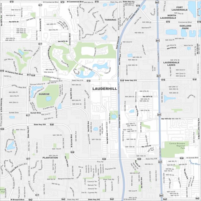 Lauderhill Map Florida