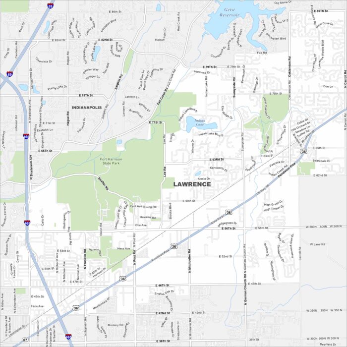 Lawrence Map Indiana