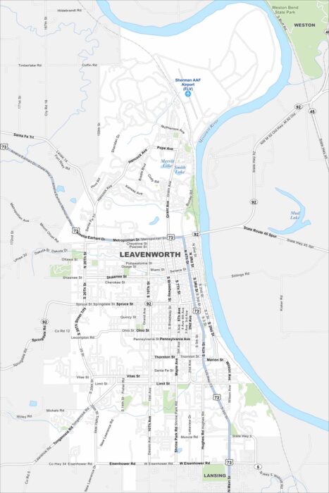 Leavenworth Map Kansas