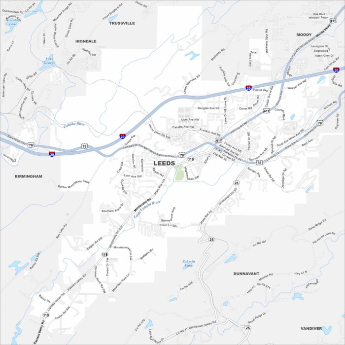 Leeds Map Alabama
