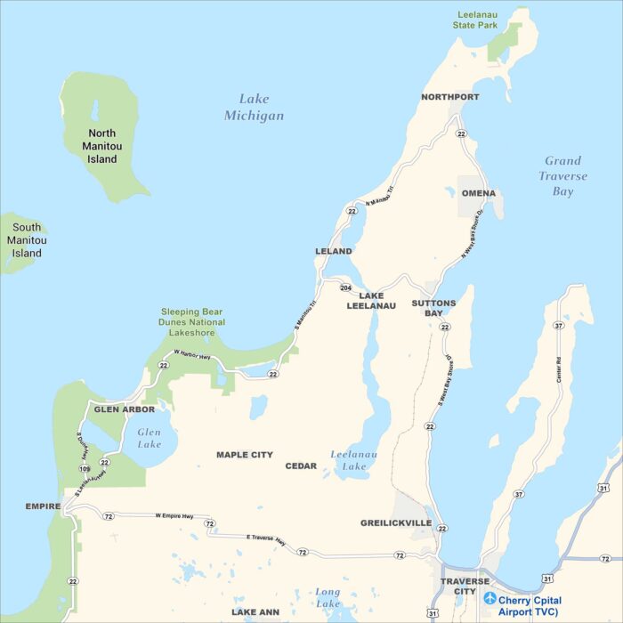 Leelanau Peninsula Map