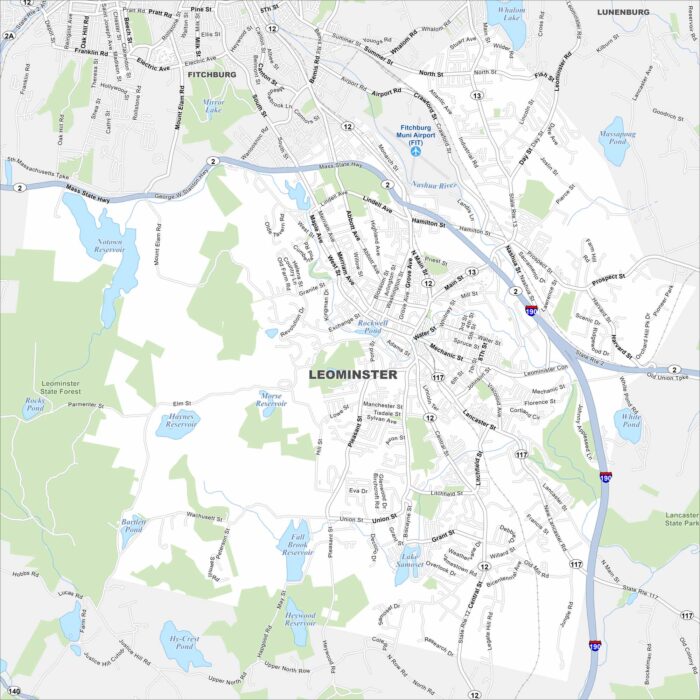 Leominster Map Massachusetts
