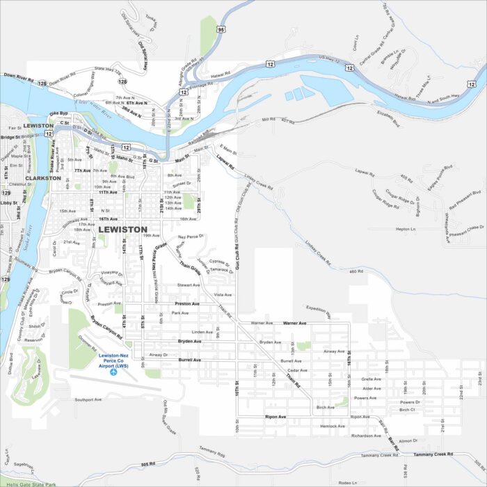 Lewiston Map Idaho