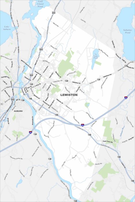 Lewiston Map Maine