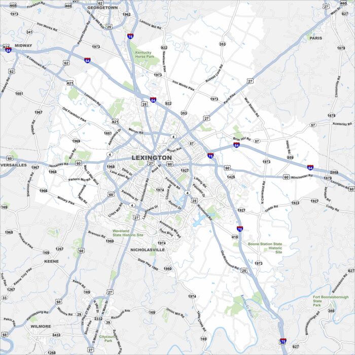 Lexington Map Kentucky