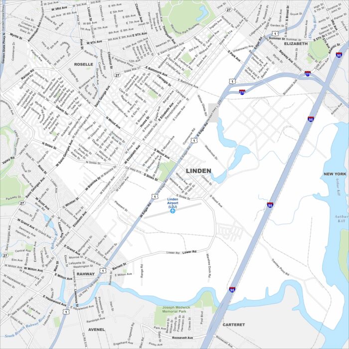 Linden Map New Jersey