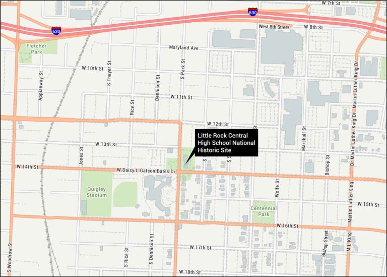 Little Rock Central High School National Historic Site Map
