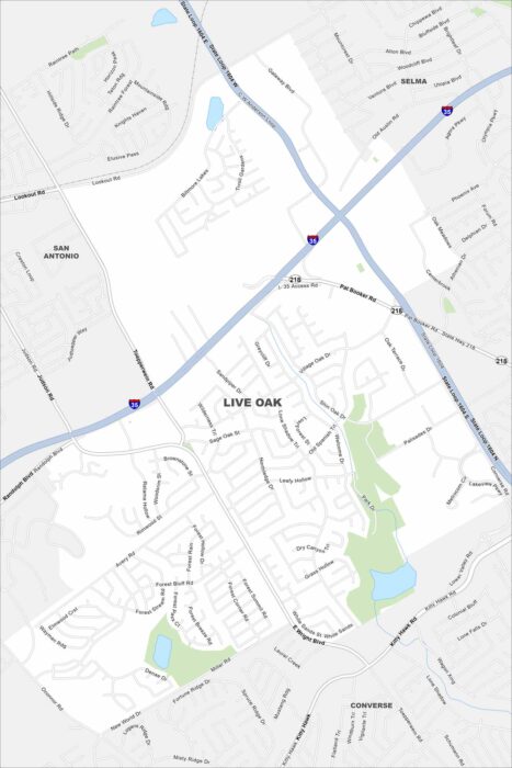 Live Oak Map Texas