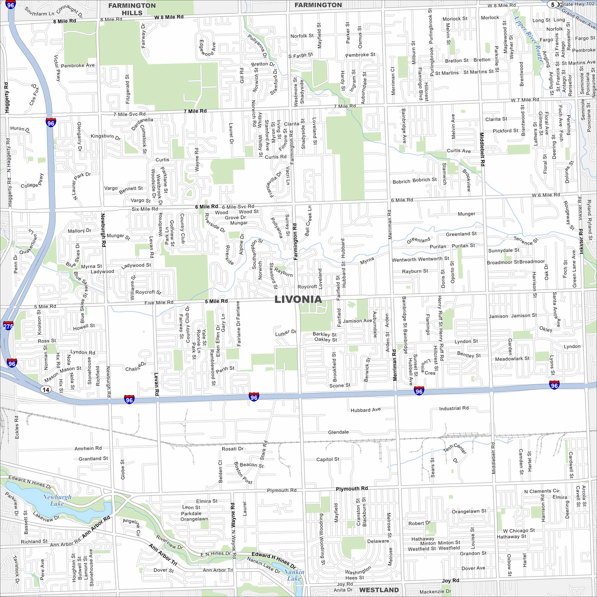 Livonia Map Michigan