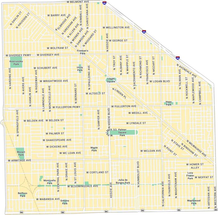 Logan Square Map Chicago