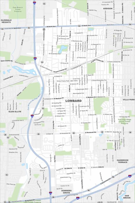 Lombard Map Illinois