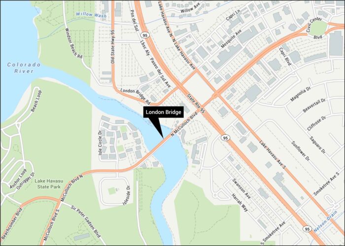 London Bridge Map Lake Havasu City