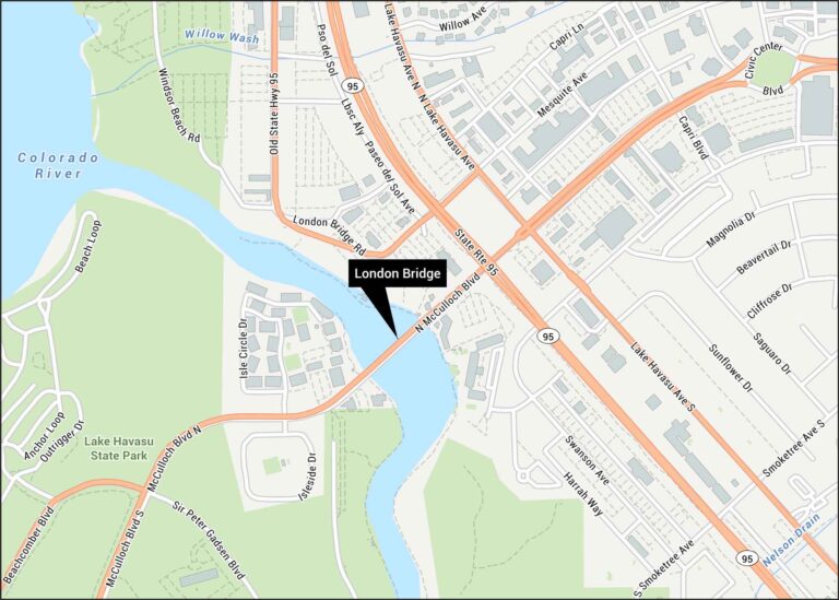 London Bridge Map Lake Havasu City