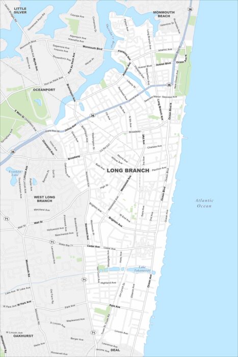 Long Branch Map New Jersey