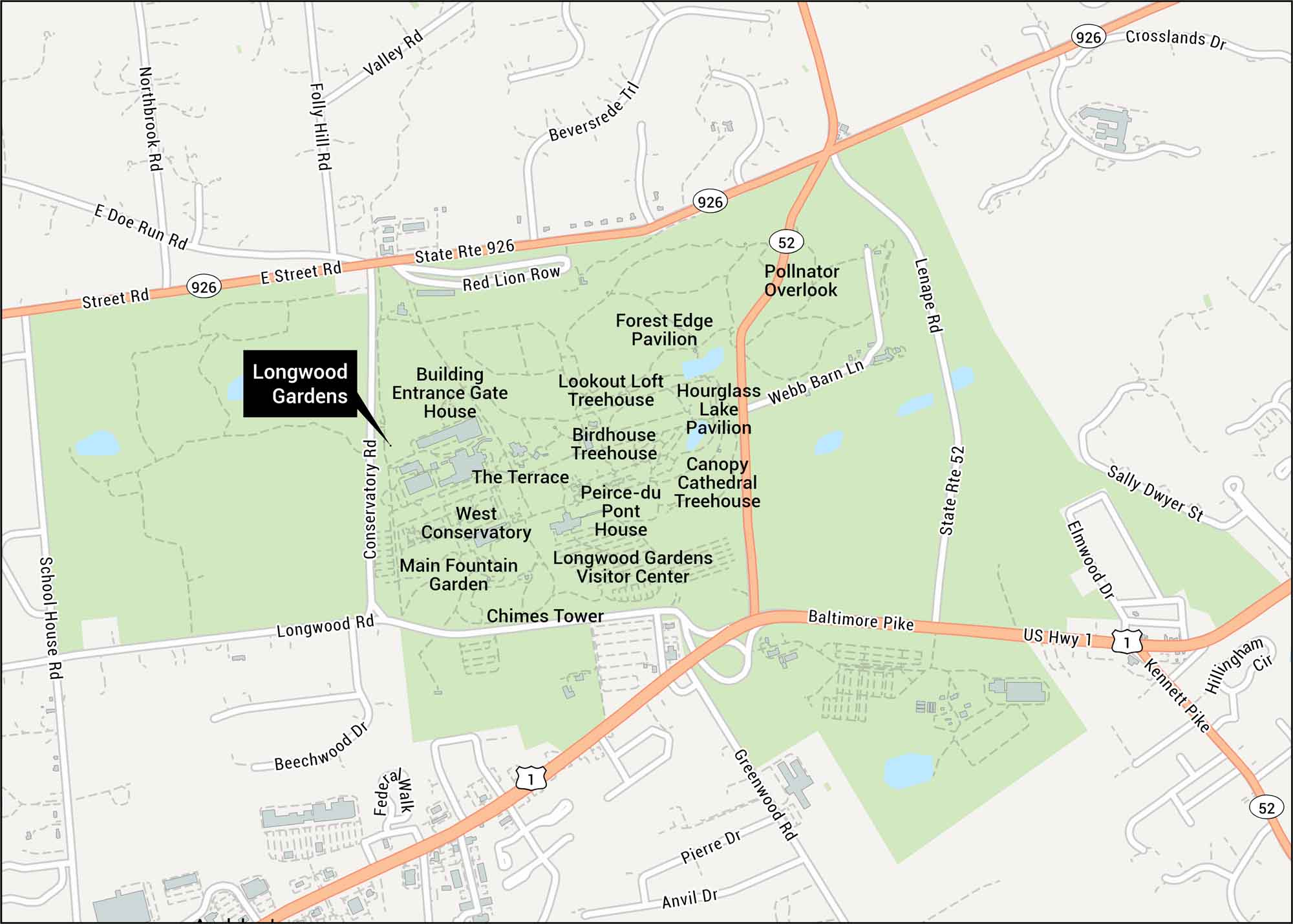 Longwood Gardens Map