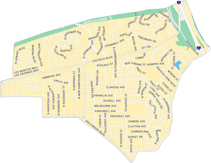 Los Feliz Map Los Angeles