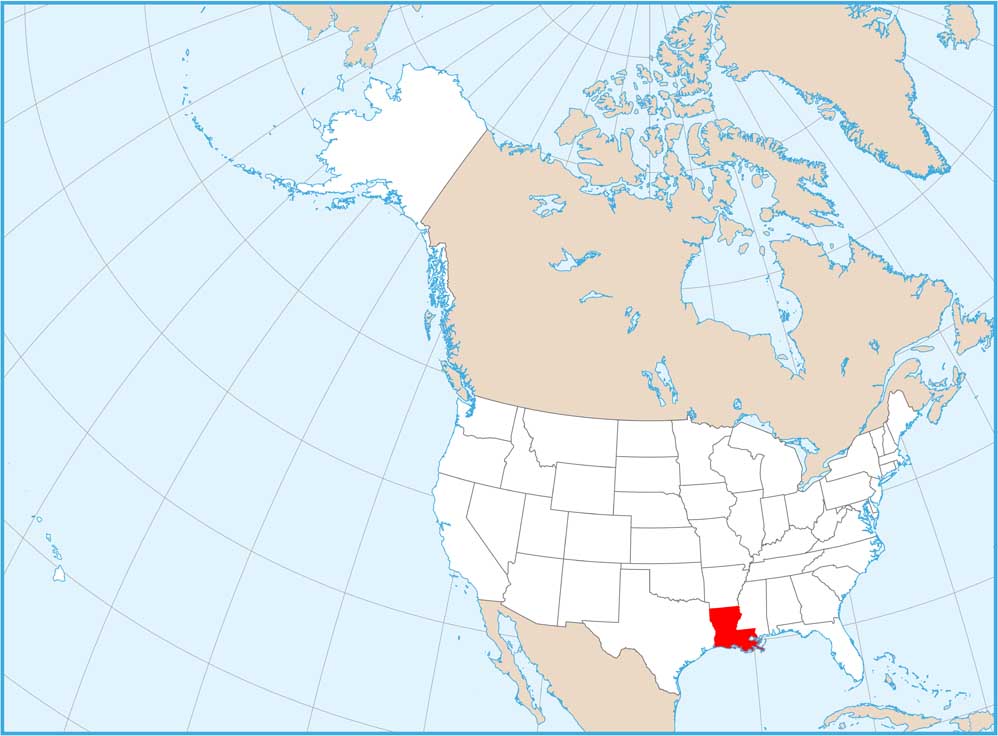 Louisiana Location Map